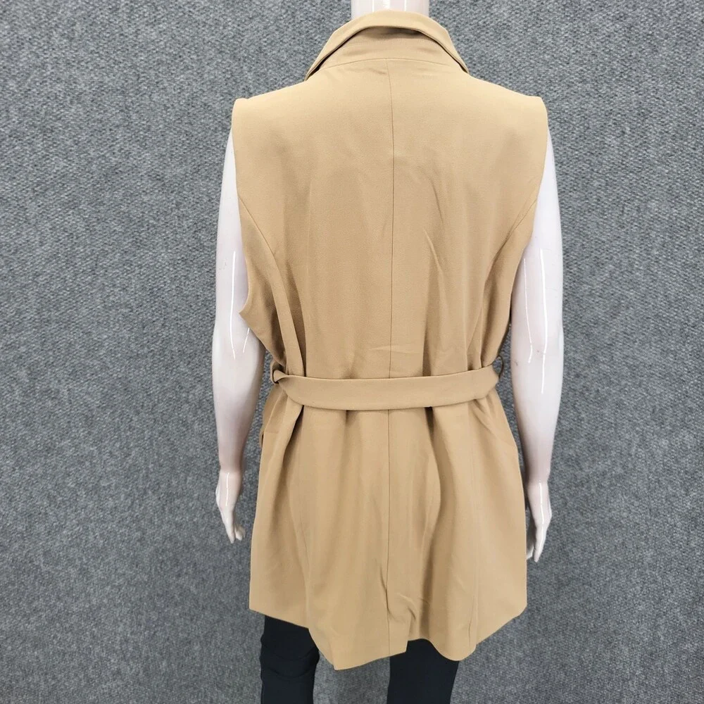 Kate & Mallory Womens Tan Dressy Work Office Business Casual Vest Size XL